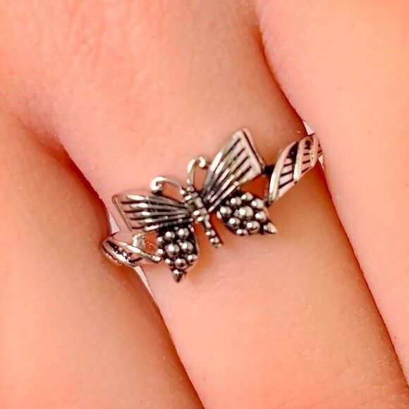 Sterling Silver Butterfly Ring New - Picture 5 of 11